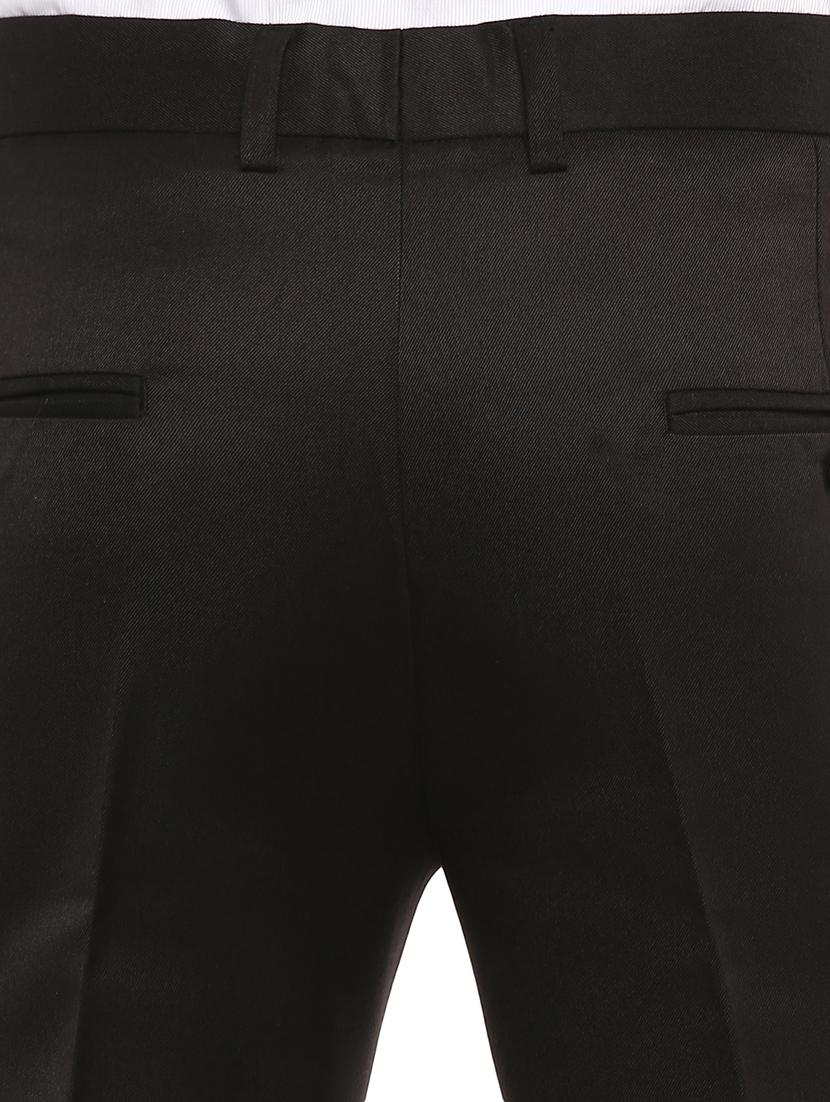 black solid flat front formal trouser - 16918582 - Standard Image - 4