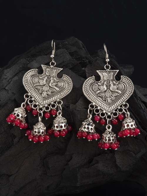 silver brass drop earring - 16934045 - Very Small Image - 1