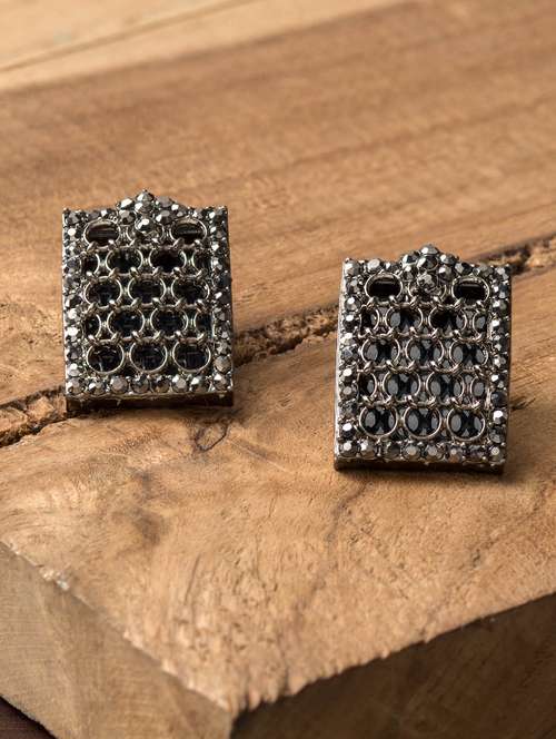 black brass studs earring - 16955331 - Very Small Image - 1