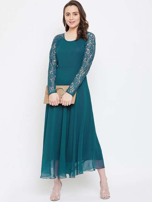 women's fit & flare solid dress - 16992654 - Very Small Image - 1