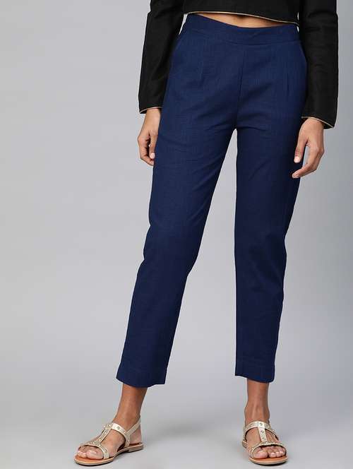 solid flat front cigarette pants - 16993606 - Very Small Image - 1