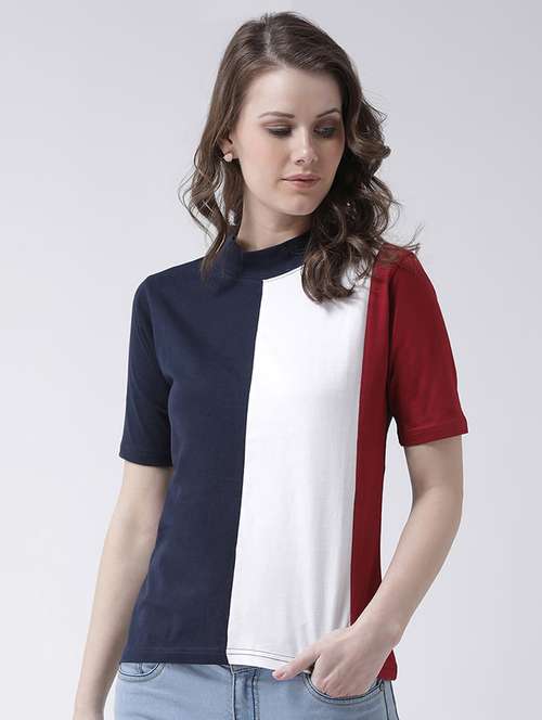 crew neck color block tee  - 17022289 - Very Small Image - 1
