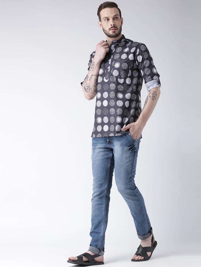 blue cotton short kurta - 17078091 - Standard Image - 3
