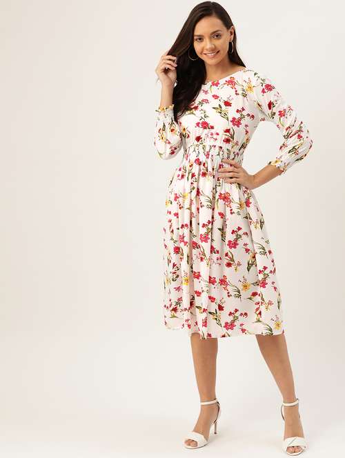 women's fit & flare floral dress - 17111995 - Very Small Image - 1