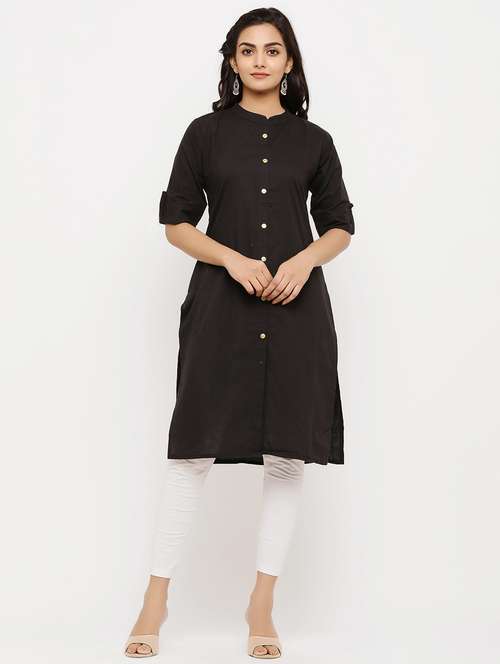 solid straight kurta - 17149384 - Very Small Image - 1