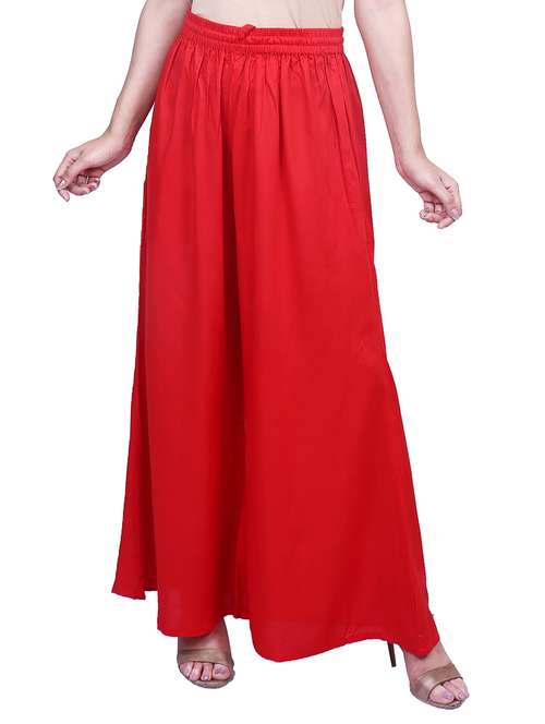 red rayon palazzos - 17166566 - Very Small Image - 1