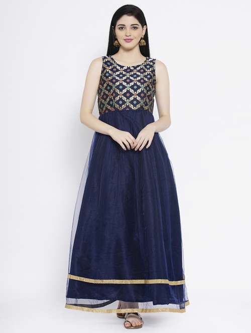 brocade a-line kurta - 17183957 - Very Small Image - 1