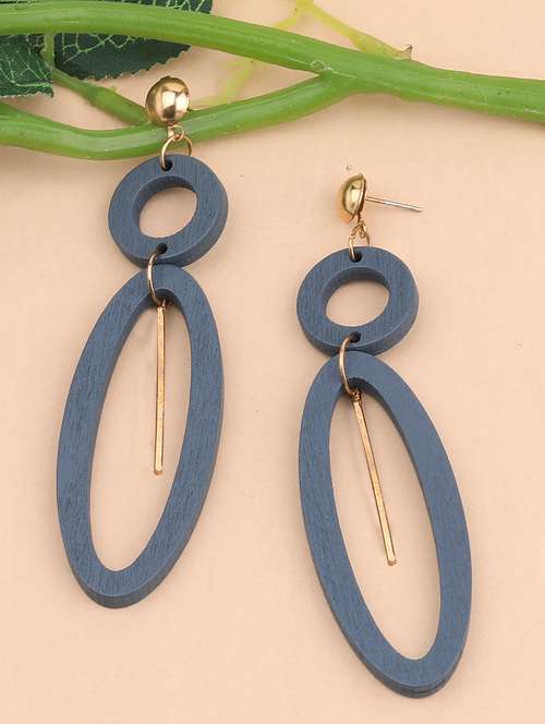 grey metal drop earring - 17194408 - Very Small Image - 1