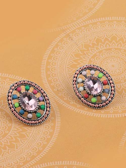 multi colored metal studs earring - 17194484 - Very Small Image - 1