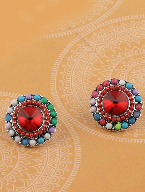 multi colored metal studs earring - 17194501 - Very Small Image - 1