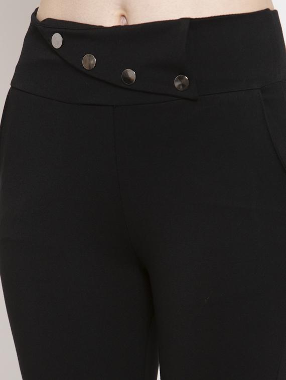 high rise button detail jeggings - 17220225 - Zoom Image - 4
