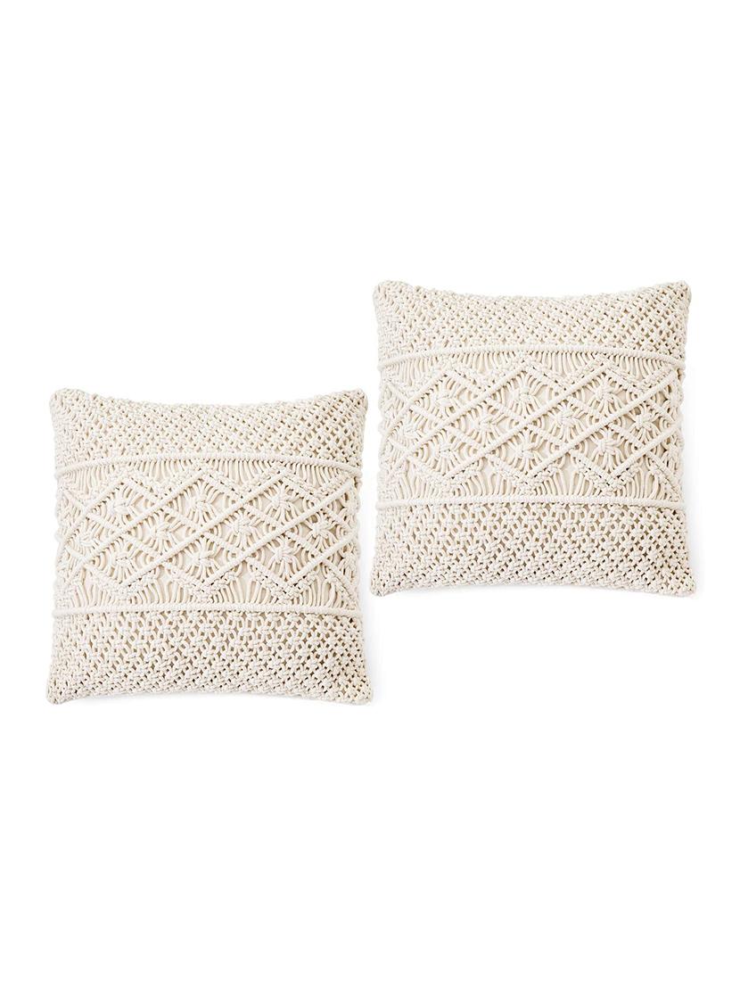 cotton macrame cushion cover (set of 1) - 17246441 - Standard Image - 3