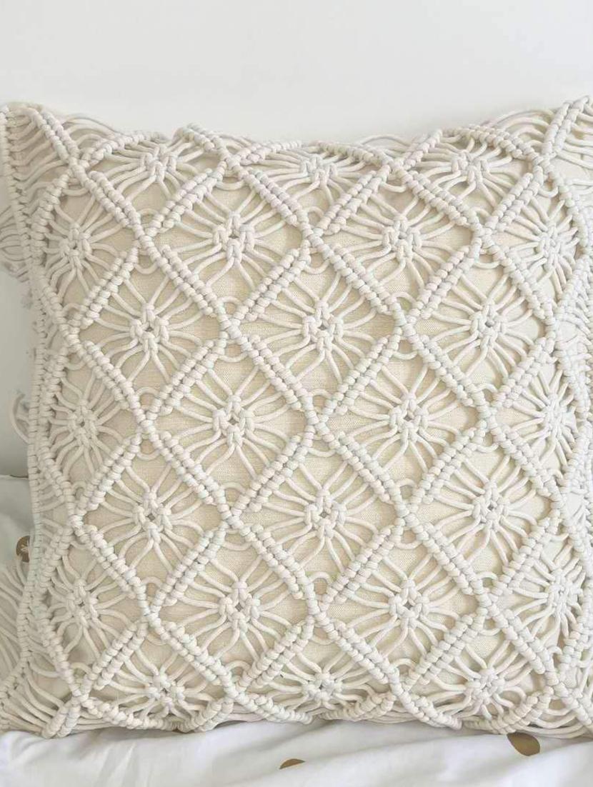cotton macrame cushion cover (set of 2) - 17246451 - Standard Image - 3