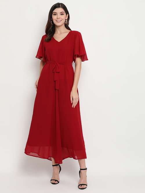 flutter sleeves maxi dress  - 17256336 - Very Small Image - 1