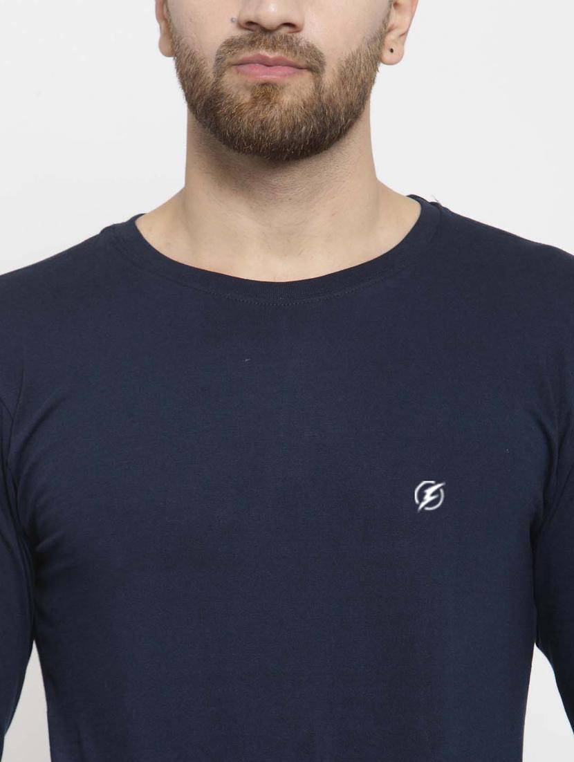 navy blue solid t-shirt - 17264584 - Standard Image - 5