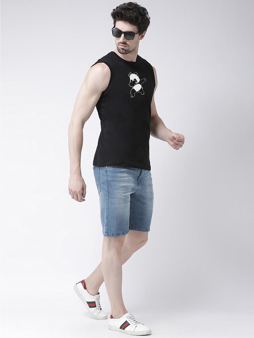 black chest print t-shirt - 17267488 - Standard Image - 3