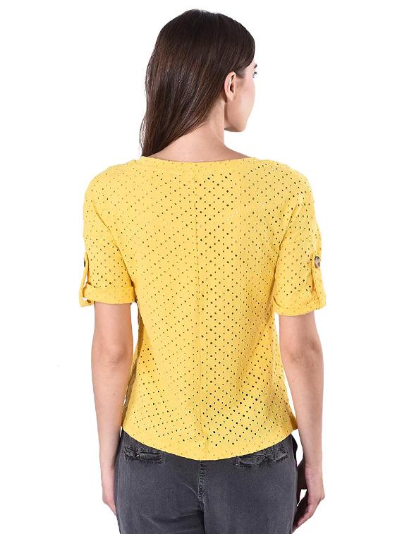 women's straight round neck top - 17274173 - Standard Image - 2