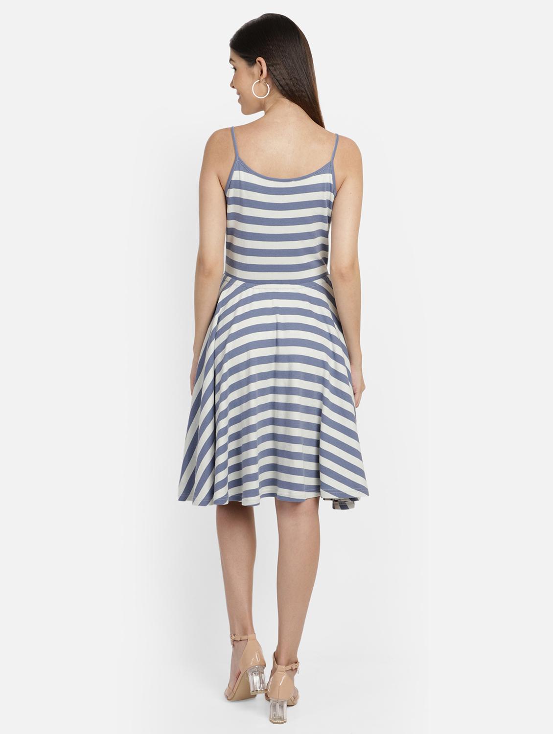 women's fit & flare striped dress - 17288540 - Standard Image - 4