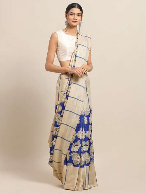 kalamkari chanderi saree - 17289840 - Very Small Image - 1