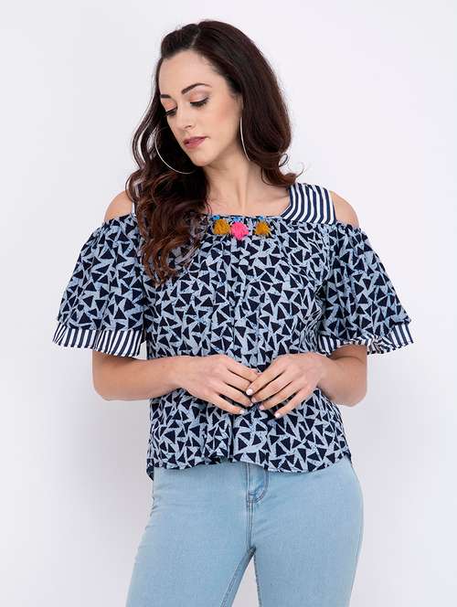 women's boxy round neck top - 17333463 - Very Small Image - 1