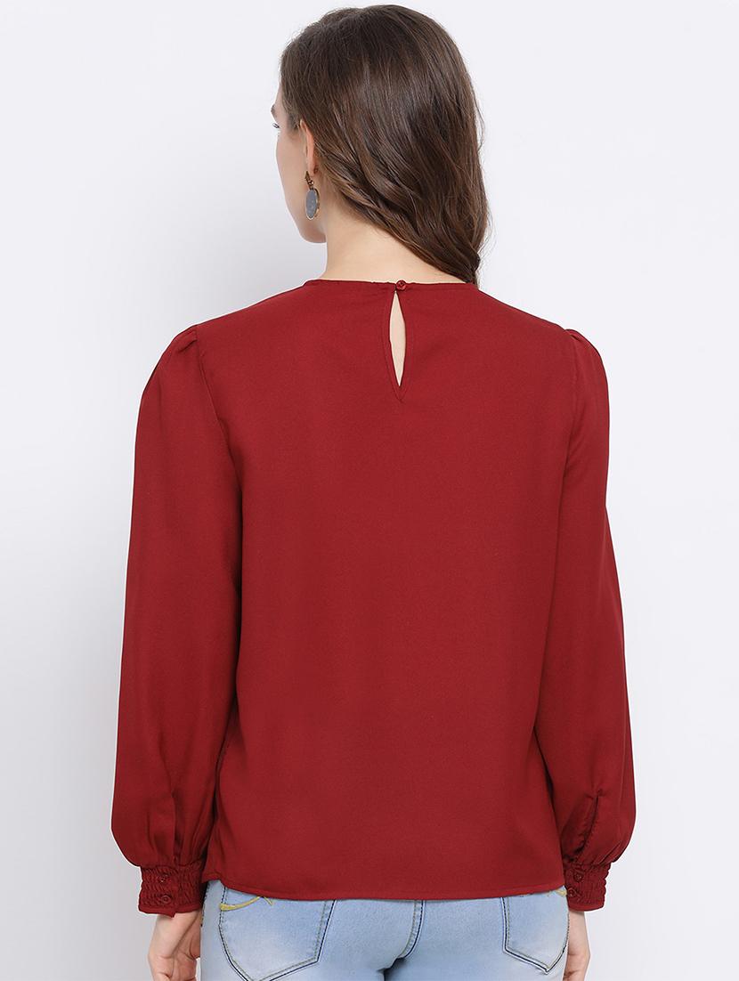 bishop sleeves solid top - 17341786 - Standard Image - 2