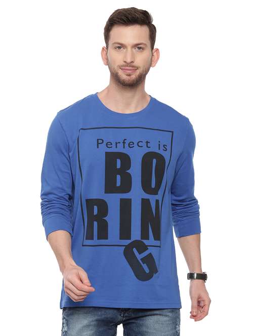 blue front print t-shirt - 17342269 - Very Small Image - 1