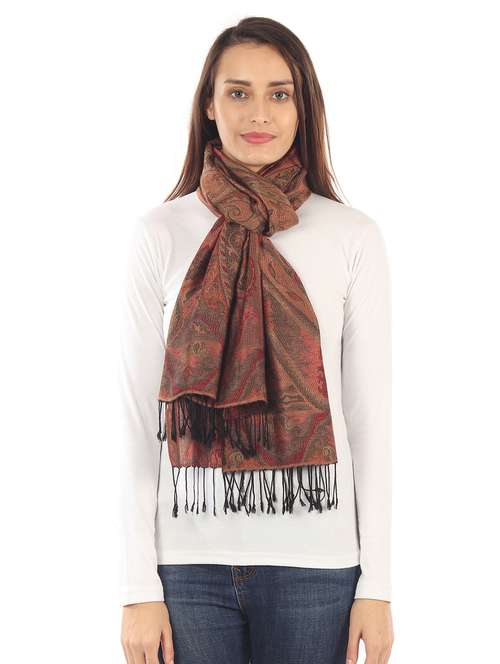 multi colored silk blend stole - 17345581 - Very Small Image - 1