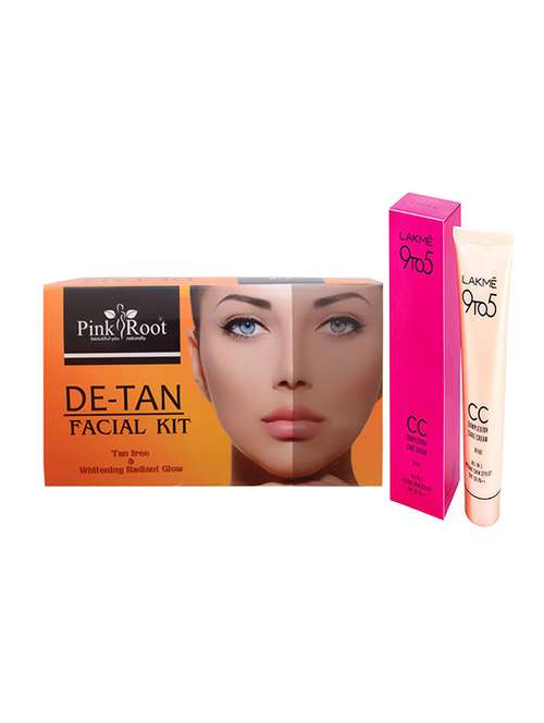 pink root de-tan facial kit with lakme 9to5 cc cream - 17386305 - Very Small Image - 1