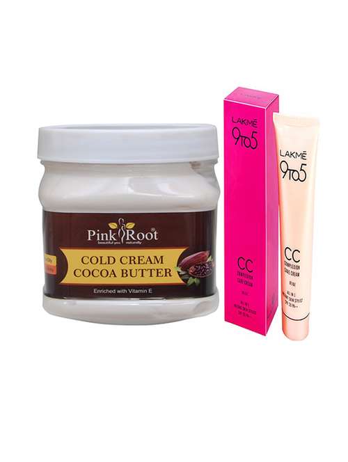 pink root cocoa butter cold cream with lakme 9to5 cc cream - 17386312 - Very Small Image - 1