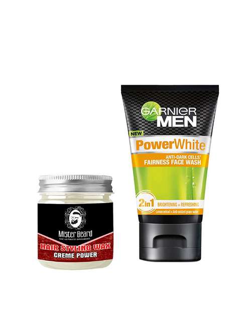 mister beard hair styling wax creme power 100gm with garnier power white anti-dark cells face wash - 17387775 - Very Small Image - 1