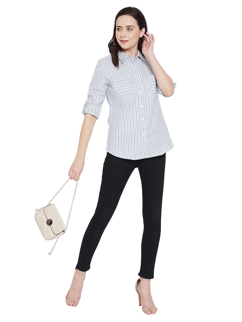 roll up sleeved striped shirt - 17388869 - Zoom Image - 3