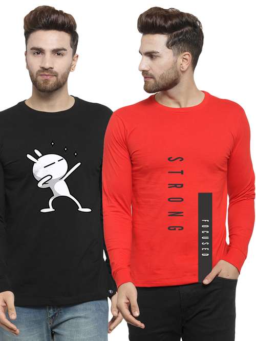 set of 2 chest-printed t-shirt - 17389523 - Very Small Image - 1