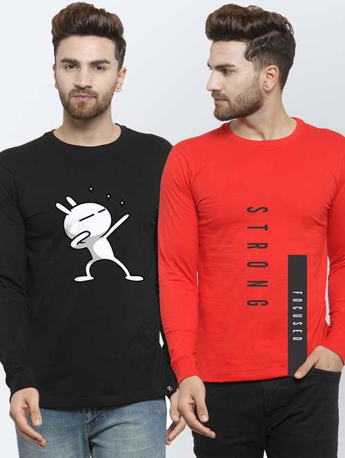 set of 2 chest-printed t-shirt - 17389780 - Very Small Image - 1