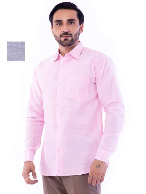 mens melange casual shirt - 17392772 - Very Small Image - 1