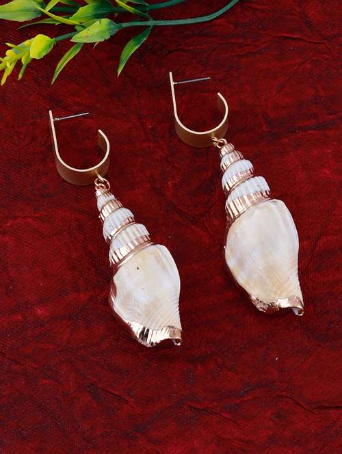 gold metal drop earring - 17393829 - Very Small Image - 1