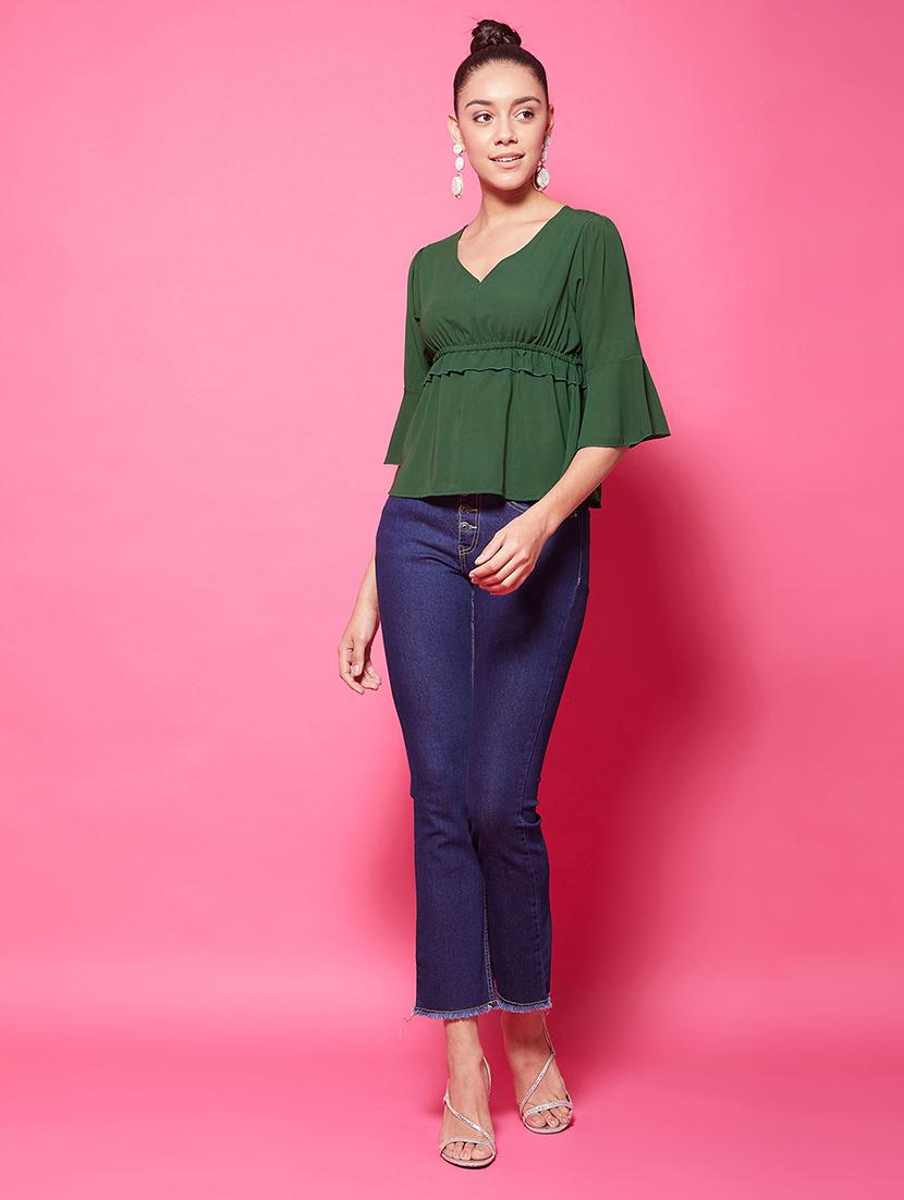 women's peplum v neck top - 17424502 - Zoom Image - 4