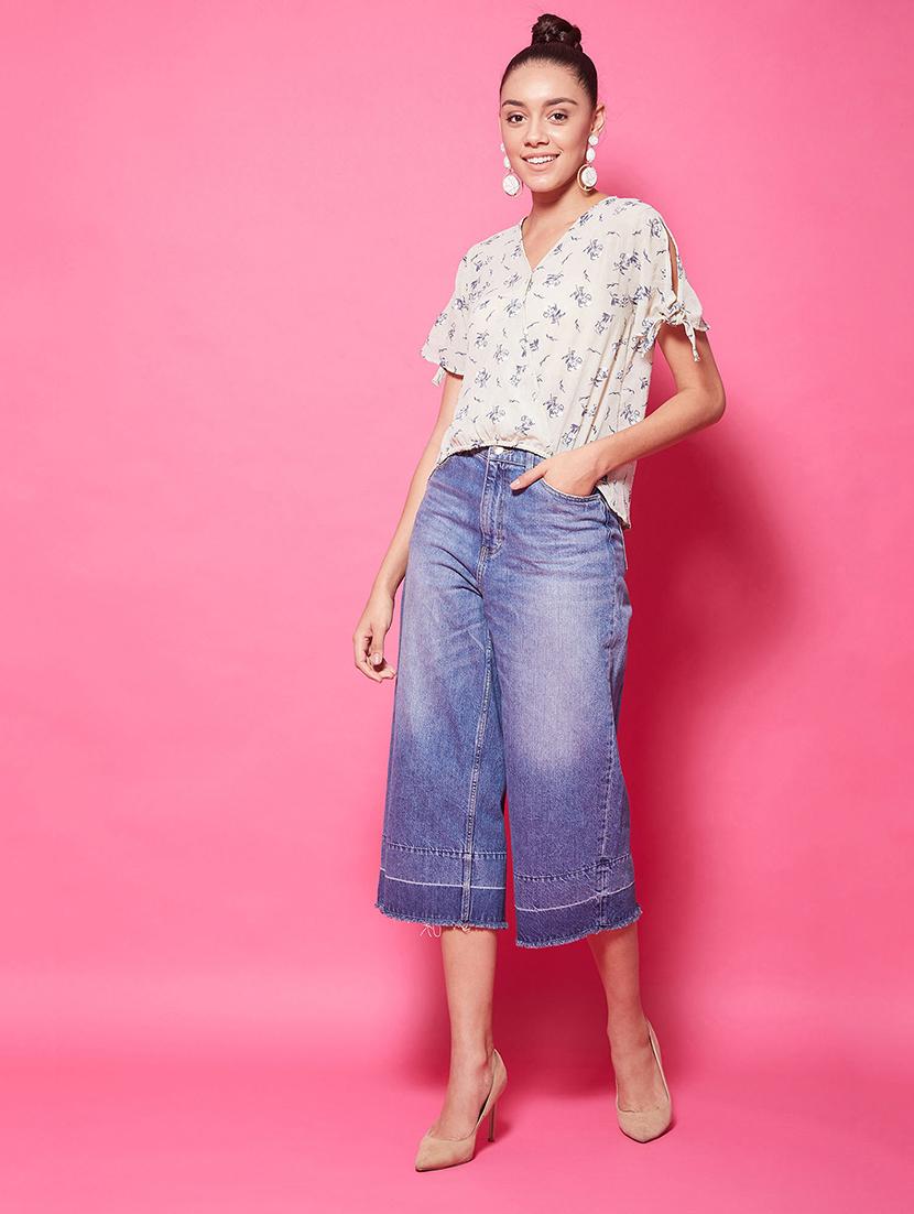 women's crop overlap neck top - 17424507 - Standard Image - 4