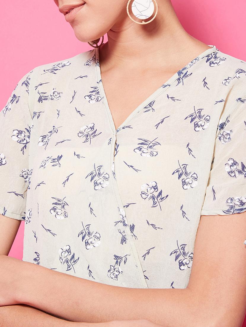 women's crop overlap neck top - 17424507 - Zoom Image - 5