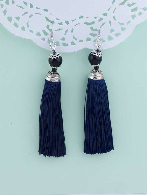 blue metal drop earring - 17449832 - Very Small Image - 1