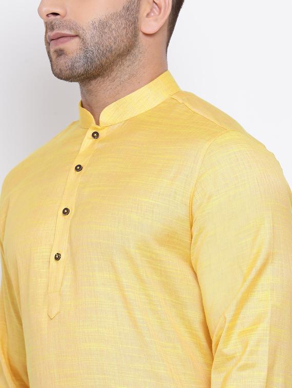 yellow solid long kurtas kurta - 17451195 - Standard Image - 3