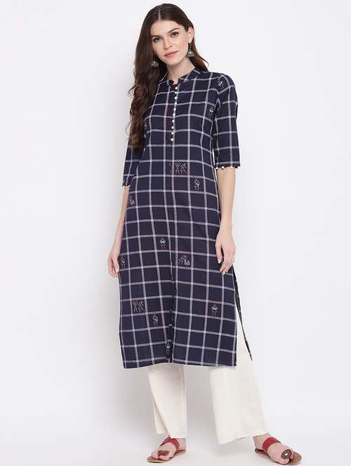 women's straight kurta - 17459459 - Very Small Image - 1