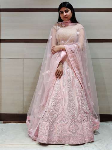 pink lehenga choli with dupatta.  - 17464853 - Very Small Image - 1