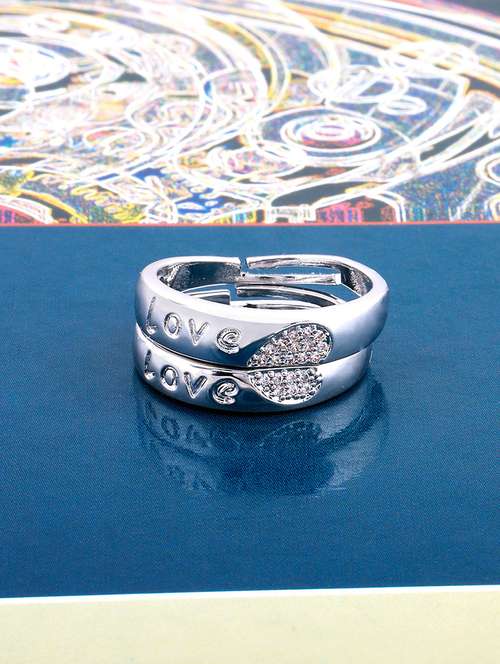 silver crystal combo ring - 17476358 - Very Small Image - 1