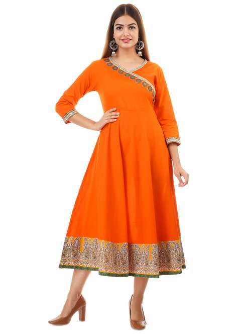self design cotton angrakha kurta - 17484861 - Very Small Image - 1