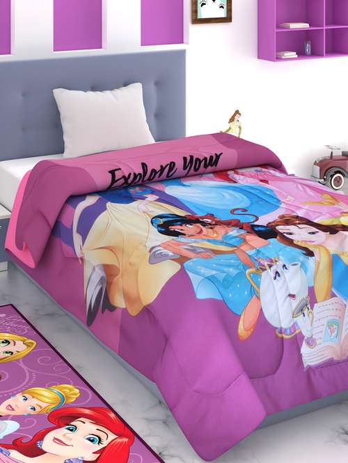 athom trendz disney princess  kids comforter 300 gsm 135x220 cm - 17544175 - Very Small Image - 1