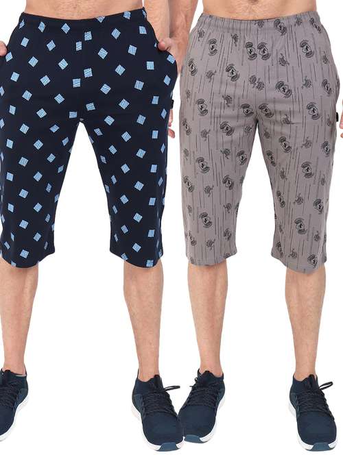 set of 2 multi colored printed three - fourths - 17551473 - Very Small Image - 1