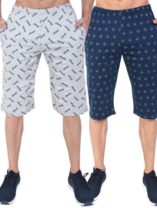 set of 2 multi colored printed three - fourths - 17551478 - Very Small Image - 1