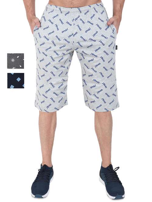 set of 3 multi colored printed three - fourths - 17554296 - Very Small Image - 1