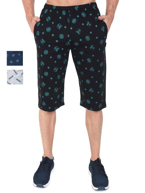 set of 3 multi colored printed three - fourths - 17554301 - Very Small Image - 1