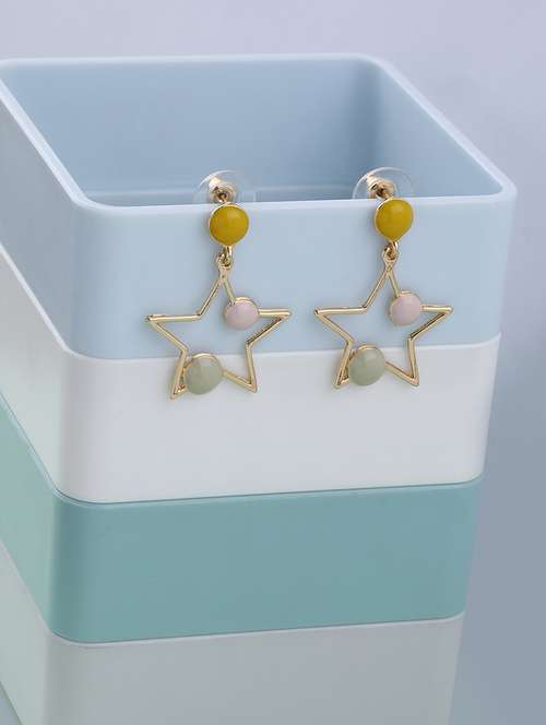 multi colored metal drop earring - 17563868 - Very Small Image - 1